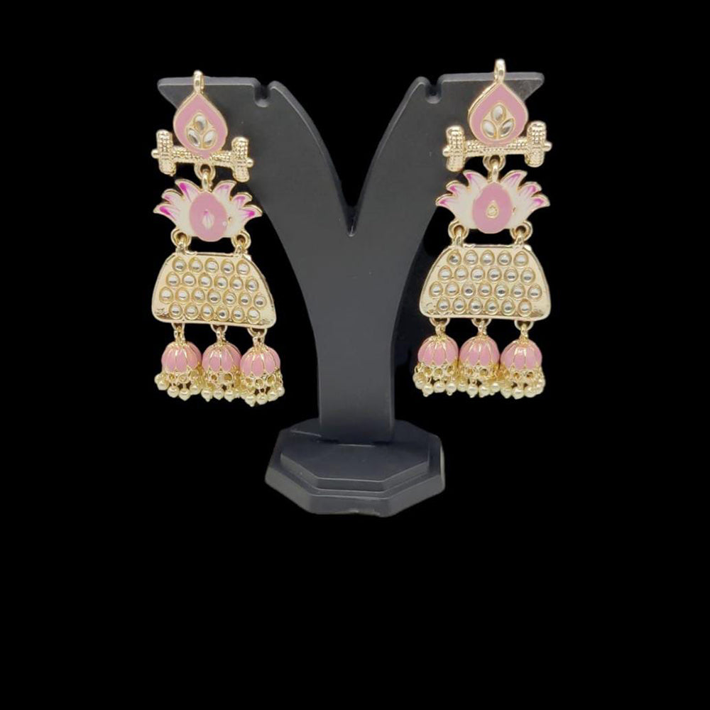 Pooja Bangles Kundan & Meenakari Earrings