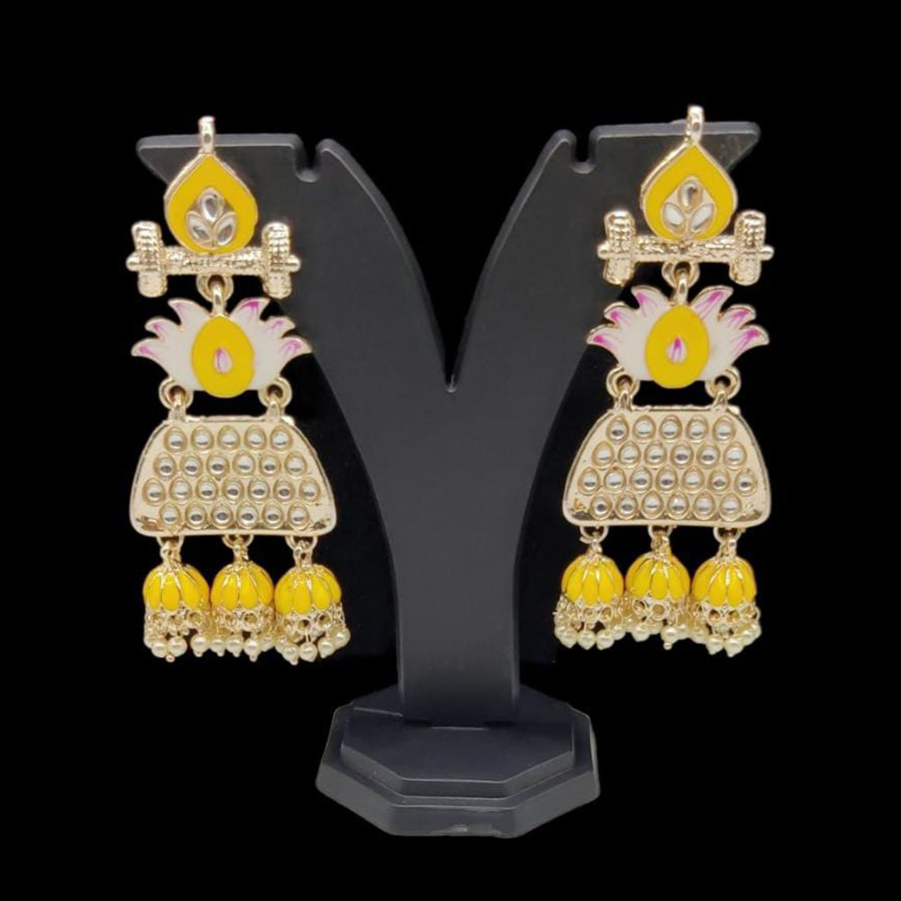 Pooja Bangles Kundan & Meenakari Earrings