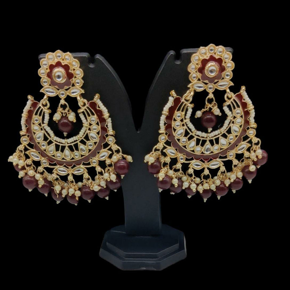 Pooja Bangles Kundan Dangler Earrings