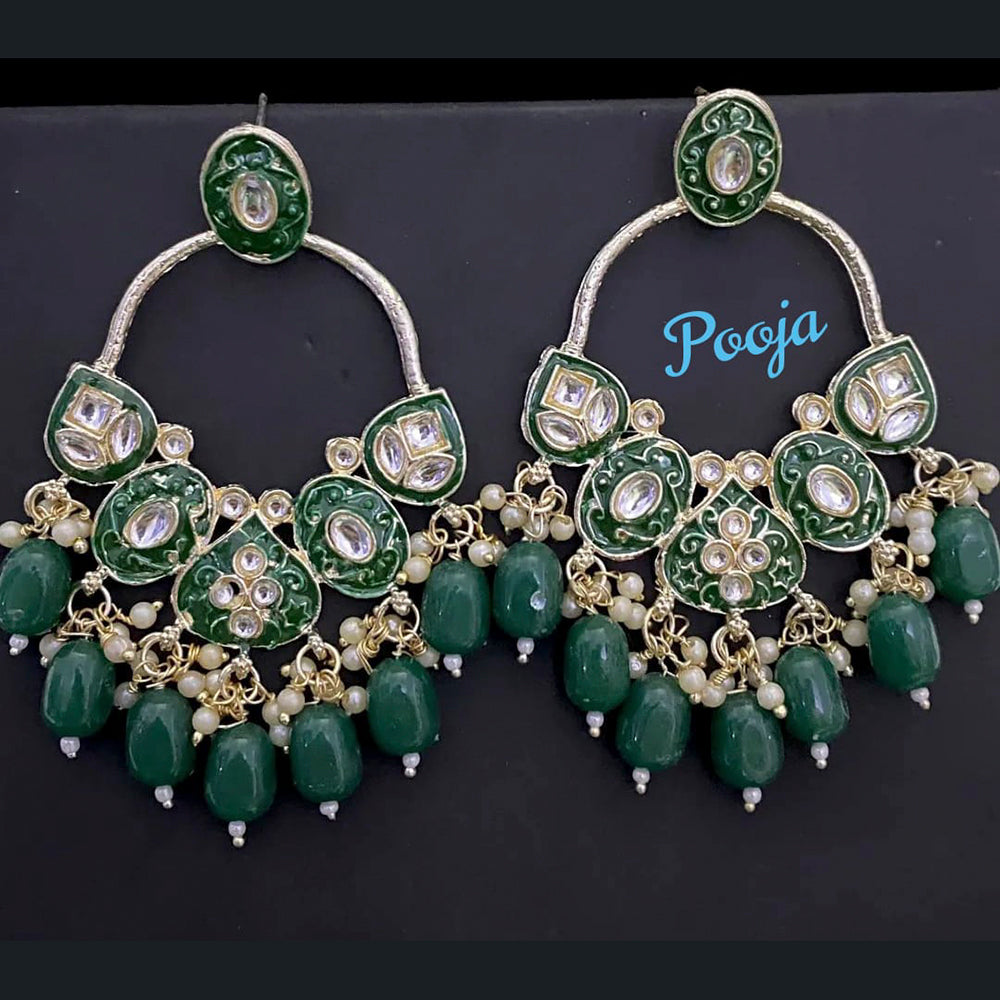 Pooja Bangles Kundan Meenakari Dangler Earrings