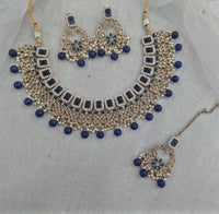 Pooja Bangles Gold Plated Austrian Stone Beads Necklace Set With Maangtikka