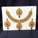 Pooja Bangles Gold Plated Austrian Stone Necklace Set With Maangtikka