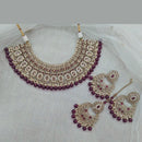 Pooja Bangles Gold Plated Beads Choker Necklace Set With Maangtikka
