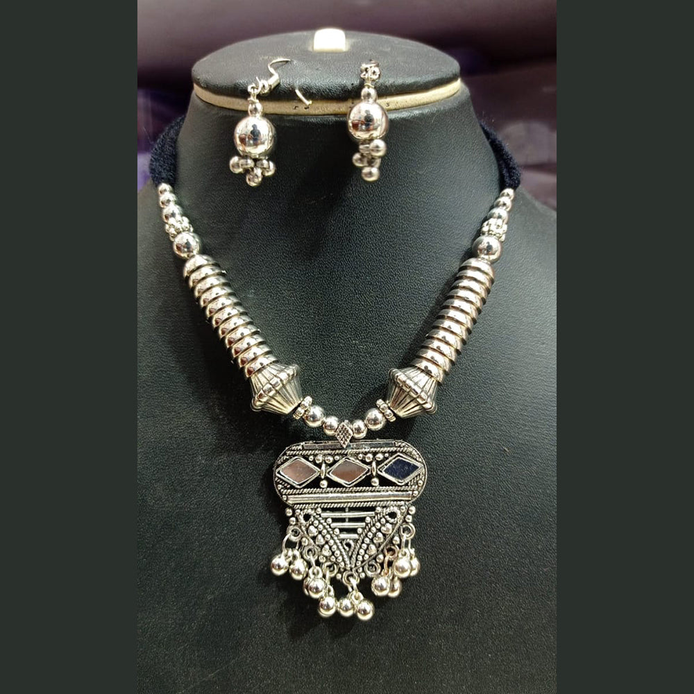 Pooja Bangles Navratri Special Oxidised Necklace Set