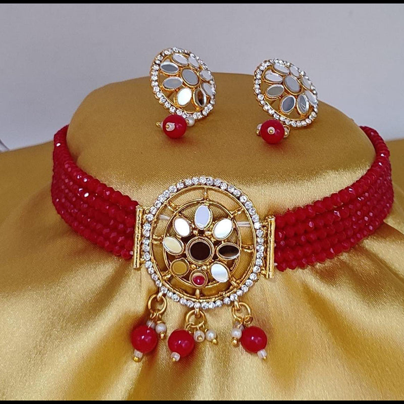 Pooja Bangles Mirror & Choker Necklace Set