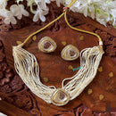 Pooja Bangles Austrian Stone Pearl Choker Necklace Set