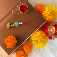 Etnico Designer Bhaiya Bhabhi Hanging Lumba Rakhi for Rakshabhandan Special (R017-L)