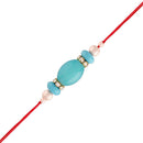 Etnico Gold Plated Ethnic Designer Pearl Beads Rakhi Bracelet for Brother/Men (R020-R)