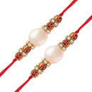 Etnico Ethnic Designer Pearl Stone Combo Rakhi Bracelet for Men/Brother/ Bhaiya (Pack of 2)(R021-2)