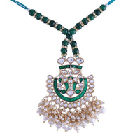 Etnico Designer Enamel Pearl Hanging Lumba Rakhi for Rakshabhandan Special (R066G-L)