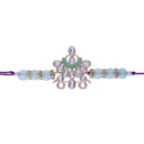 Etnico Gold Plated Ethnic Designer Enamel Pearl Beads Rakhi Bracelet for Brother/Men (R066Min)