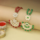 Etnico Rakshabhandan Special Designer Pearl Hanging Floral Lumba Rakhi for Bhabhi (R068Q-GLCO) (Set of 2)