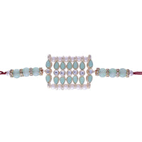 Etnico Rakshabhandan Special Designer Kundan & Pearl Studded Rakhi for Brother/Men (R069Min)