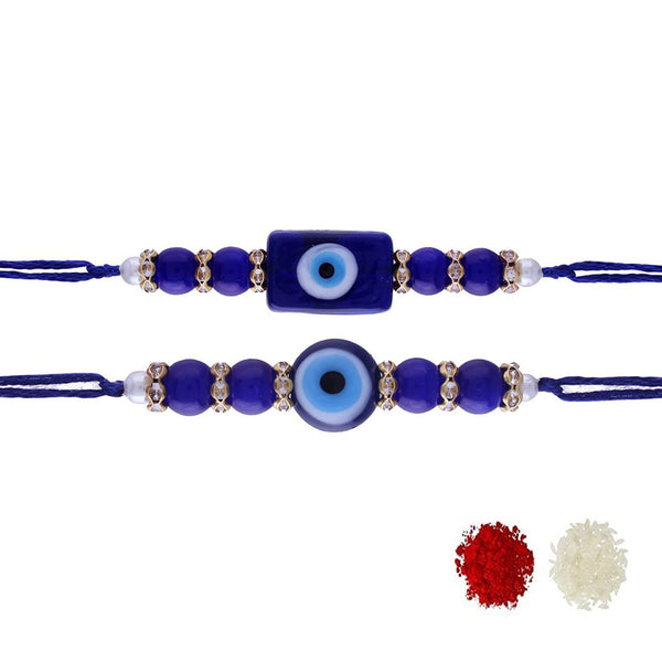 Etnico Rakshabhandan Special Designer Pearl Rakhi for Brother/Men (R073-77CO) (Pack of 2)