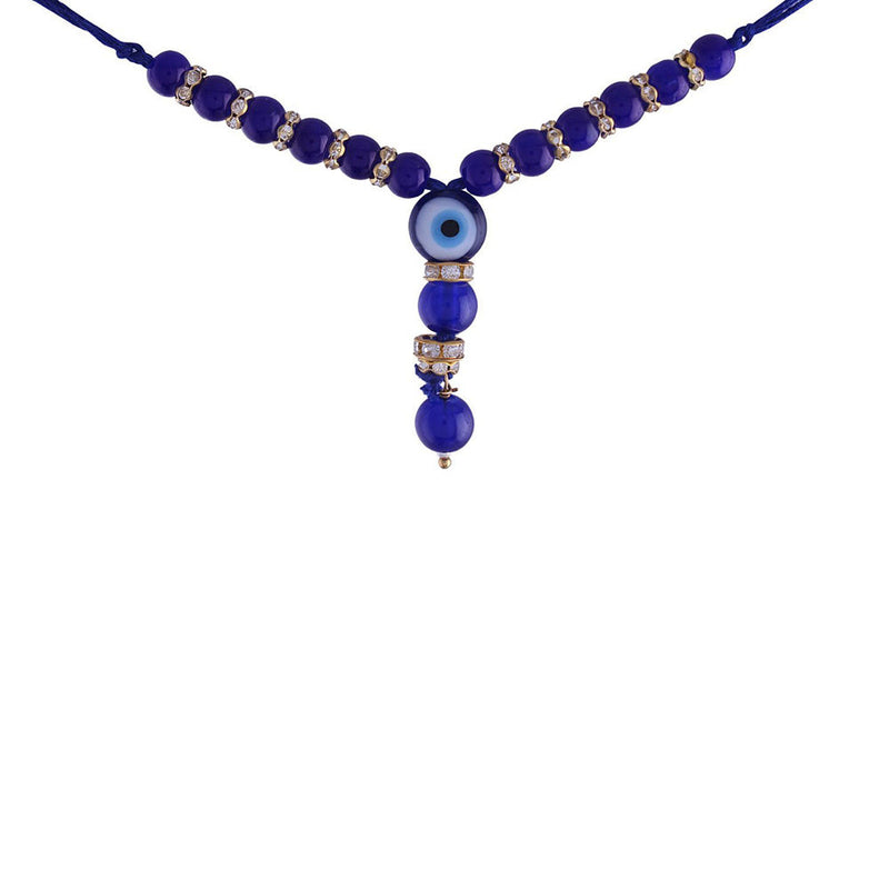 Etnico Designer Pearl Hanging Lumba Rakhi for Rakshabhandan Special (R073Bl-L)