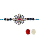 Etnico Ethnic Designer Pearl Beads Studded Rakhi Bracelet for Men/Brother/ Bhaiya for Rakshabhandan Rakhi Bracelet with Roli Chawal for Brother/Men(R080G)