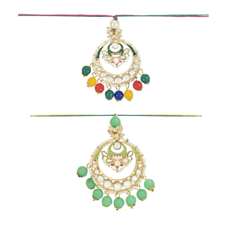 Etnico I Jewels Rakshabandhan Designer Pearl Hanging Lumba Combo Rakhi For Bhabhi/Sister (R106Mul-Min-LCO)