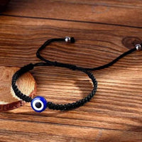 Etnico I Jewels Adjustable Black Thread Stylish Handmade Nazar Evil Eye Bracelet Rakhi For Brother/Men/Bro With Rakshabandhan Card (R139B-2)