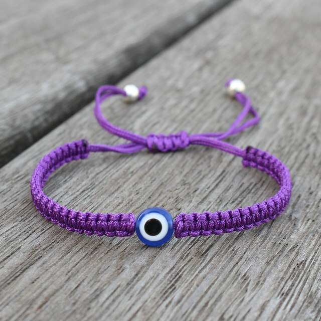 Etnico I Jewels Adjustable Purple Thread Stylish Handmade Nazar Evil Eye Bracelet Rakhi For Brother/Men/Bro With Rakshabandhan Card (R139Pu-3)