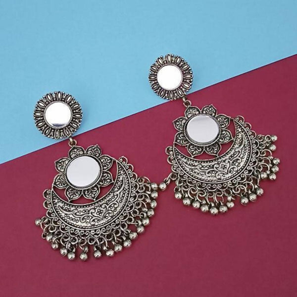Tip Top Fashions Silver Plated Mirror Dangler Earrings