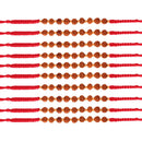 Etnico Ethnic Rudraksha Rakhi Bracelet for Men/Brother/ (R722-10) (Pack of 10 Pcs)