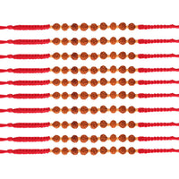Etnico Ethnic Rudraksha Rakhi Bracelet for Men/Brother/ (R722-10) (Pack of 10 Pcs)