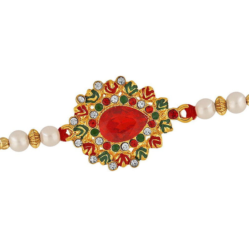 Mahi Classic Designer Multicolor Crystals Rakhi for Beloved Brother /Bhaiya (RA1100631G)