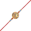 Mahi Delightful Rakhi with Meena work and Crystal for Dearest Brothers (RA1100639G)