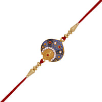 Mahi Exclusive Designer Meenakari Work Rakhi with Crystal for Beloved Brothers (RA1100641G)