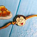 Mahi Rose Gold Plated Cartoon Rakhi for Kids with Meena Work Enamel (RA1100660Z)