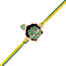 Mahi Rose Gold Plated Green Meena Work Bal Krishna Rakhi for Kids (RA1100661Z)