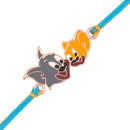 Mahi Rose Gold Plated Cartoon Rakhi for Kids with Meena Work Enameled (RA1100662Z)