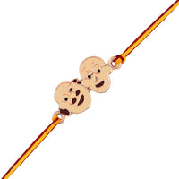 Mahi Rose Gold Plated Cartoon Rakhi for Kids with Meena Work Enameled (RA1100667Z)