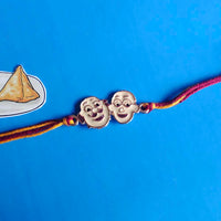 Mahi Rose Gold Plated Cartoon Rakhi for Kids with Meena Work Enameled (RA1100667Z)