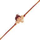 Mahi Rose Gold Plated Meena Work Childern's Favourite Bal Ganesha Rakhi for Kids (RA1100669Z)