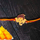 Mahi Rose Gold Plated Meena Work Childern's Favourite Bal Ganesha Rakhi for Kids (RA1100669Z)