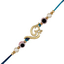 Mahi Gold Plated Om and Evil Eye Rakhi for Bhaiya (RA1100723G)
