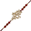 Mahi Rose Gold Plated OM and Trishul Rakhi with Rudraksha for Bhaiya (RA1100732G)