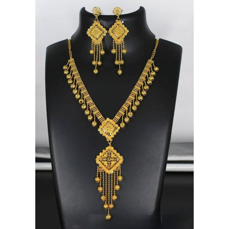 Radhe Creation Forming Gold Plated  Necklace Set