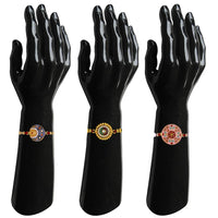 Mahi Combo of Designer Rakhi's with White Crystals for Bhaiya (RCO1105228G)