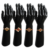 Mahi Combo of 4 Designer  Multicolor Crystals Rakhi's for Brother (RCO1105255G)