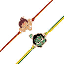 Mahi Combo of Bal Hanuman Bal Ganesh and Bal Krishna Kids Rakhi with Meena Work (RCO1105324Z)