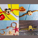 Mahi Combo of 4 Popular Trendy Multicolor Cartoon Kids Rakhi with Meena Work (RCO1105326Z)