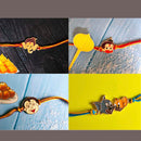 Mahi Rose Gold Plated Combo of 2 God and 2 Cartoon Rakhis for Kids (RCO1105328Z)