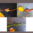 Mahi Combo of Bal Ganesh and Bal Krishna Kids Rakhi with Meena Work (RCO1105329Z)