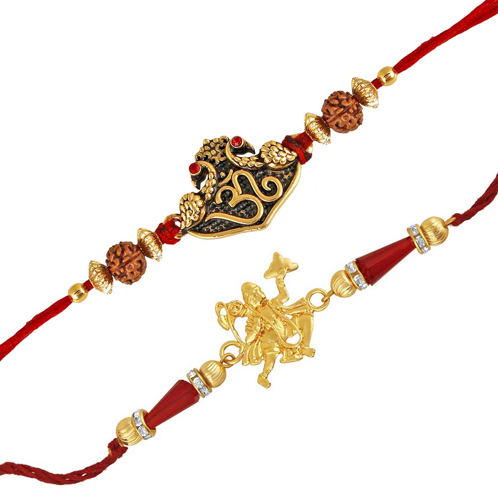 Mahi Combo of Hanuman and Om Rakhis for Men (RCO1105347M)