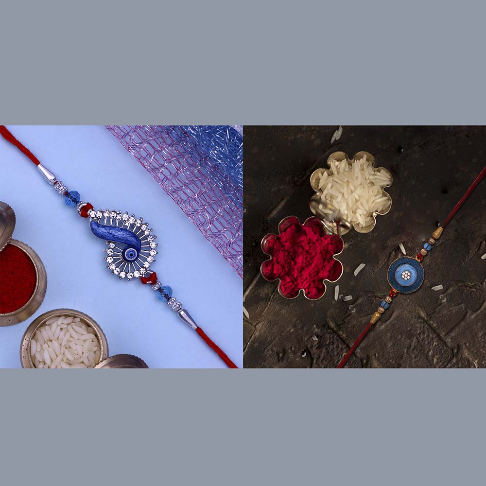 Mahi Combo of Floral and Evil Eye Rakhis for Men (RCO1105352M)