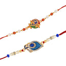 Mahi Combo of Peacock and Peacock Feather Rakhis for Men (RCO1105353M)