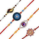 Mahi Combo of Floral and Evil Eye Rakhi with Meena Work and Crystals for Bhaiya / Brother (RCO1105415M)