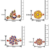 Mahi Combo of Peacok and Floral Shaped Meena Work and Crystals Rakhi's for Bhaiya (RCO1105418M)